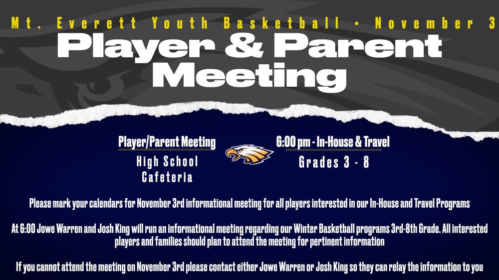 Player & Parent Meeting Information Slide