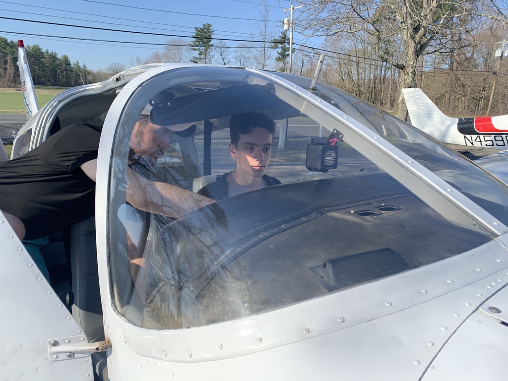 Student in the cockpit